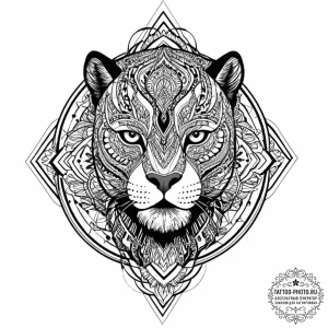 A graphic novel portrait of black panther, "w... - эскиз тату (№1753691690_0, 28.07.2025 08:34) — tattoo-photo.ru