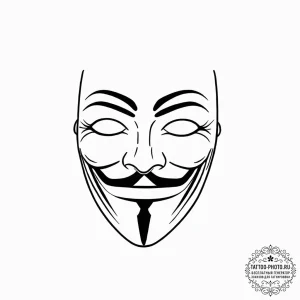 V's mask from v for vendetta, tattoo flash sh... - эскиз тату (№1753692700_0, 28.07.2025 08:51) — tattoo-photo.ru