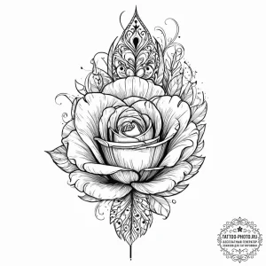 A detailed shot of the intricate pattern on a... - эскиз тату (№1753692907_0, 28.07.2025 08:55) — tattoo-photo.ru