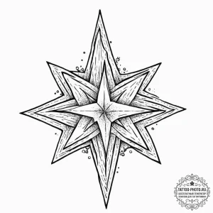 Tattoo sketch a strong, clear star acting as... - эскиз тату (№1753694465_0, 28.07.2025 09:21) — tattoo-photo.ru