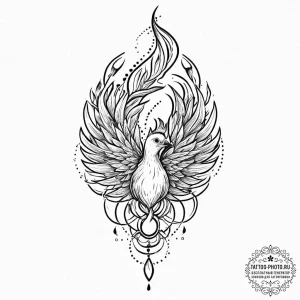 Tattoo design a phoenix's head in profile, it... - эскиз тату (№1753695261_0, 28.07.2025 09:34) — tattoo-photo.ru