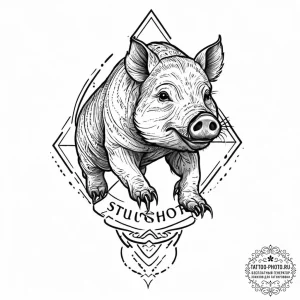 A chicano lettering tattoo of the "boar on th... - эскиз тату (№1753697055_0, 28.07.2025 10:04) — tattoo-photo.ru