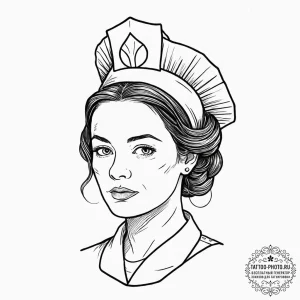 A sketch of nurse ratched from one flew over... - эскиз тату (№1753698405_0, 28.07.2025 10:26) — tattoo-photo.ru