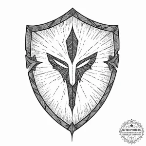 Tattoo design a spartan shield with subtle cr... - эскиз тату (№1753698599_0, 28.07.2025 10:29) — tattoo-photo.ru