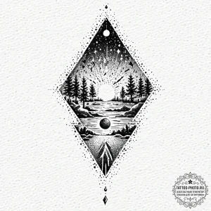 Tattoo design a small, abstract symbol on the... - эскиз тату (№1753702861_0, 28.07.2025 11:41) — tattoo-photo.ru