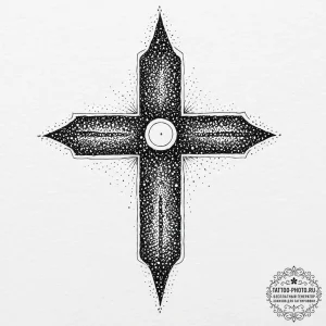 Tattoo design a glowing "start button" on a d... - эскиз тату (№1753708351_0, 28.07.2025 13:12) — tattoo-photo.ru