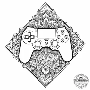 Tattoo design a game controller merging with... - эскиз тату (№1753709352_0, 28.07.2025 13:29) — tattoo-photo.ru
