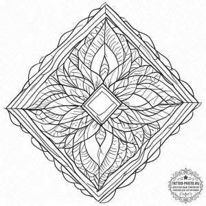 Tattoo design a quilt patch with a meaningful... - эскиз тату (№1753709769_0, 28.07.2025 13:36) — tattoo-photo.ru