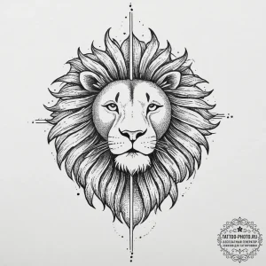 Tattoo sketch a leo lion with the sun's glyph... - эскиз тату (№1753710952_0, 28.07.2025 13:55) — tattoo-photo.ru