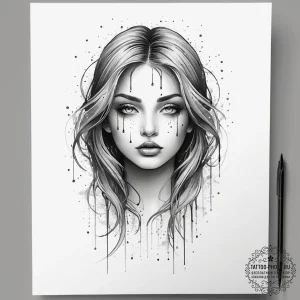 Tattoo design a delicate rain-streaked window... - эскиз тату (№1753714831_0, 28.07.2025 15:00) — tattoo-photo.ru
