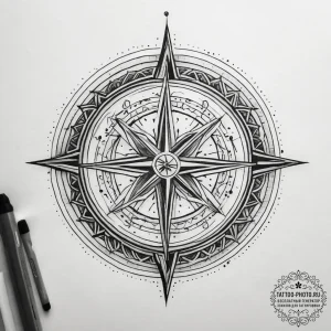 53. tattoo design: a runic compass or a direc... - эскиз тату (№1753715219_0, 28.07.2025 15:06) — tattoo-photo.ru