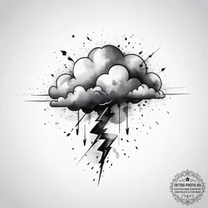 Tattoo sketch a pixelated cloud with a single... - эскиз тату (№1753716197_0, 28.07.2025 15:23) — tattoo-photo.ru