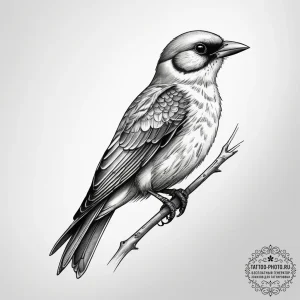 Tattoo design a small, clean outline of a bir... - эскиз тату (№1753716787_0, 28.07.2025 15:33) — tattoo-photo.ru