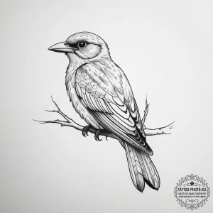 Tattoo design a small, clean outline of a bir... - эскиз тату (№1753717171_0, 28.07.2025 15:39) — tattoo-photo.ru