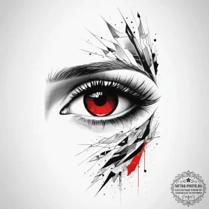 Tattoo design a broken mirror reflecting a co... - эскиз тату (№1753717366_0, 28.07.2025 15:42) — tattoo-photo.ru
