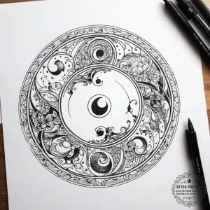 Tattoo sketch a yin and yang symbol with each... - эскиз тату (№1753717568_0, 28.07.2025 15:46) — tattoo-photo.ru