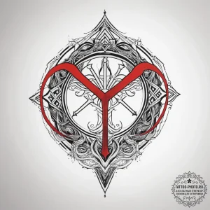 74. tattoo design: a minimalist "raduga" rune... - эскиз тату (№1753738396_0, 28.07.2025 21:33) — tattoo-photo.ru