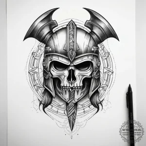 Tattoo design a gladiator's armored arm with... - эскиз тату (№1753740153_0, 28.07.2025 22:02) — tattoo-photo.ru
