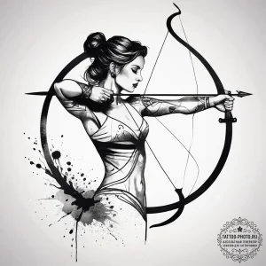 Tattoo sketch a sagittarius archer in action,... - эскиз тату (№1753743087_0, 28.07.2025 22:51) — tattoo-photo.ru