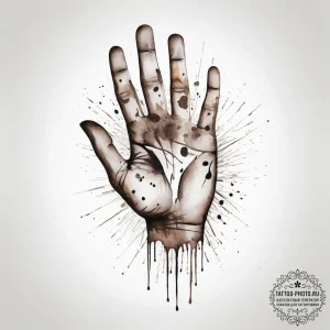 Tattoo sketch a subtle 'handprint' of a lost... - эскиз тату (№1753744652_0, 28.07.2025 23:17) — tattoo-photo.ru
