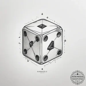 Tattoo sketch a single d6 dice with a critica... - эскиз тату (№1753746413_0, 28.07.2025 23:46) — tattoo-photo.ru