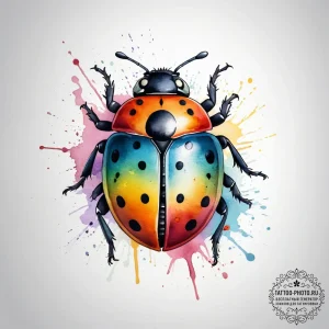 Tattoo design a delicate ladybug, bringing go... - эскиз тату (№1753747581_0, 29.07.2025 00:06) — tattoo-photo.ru