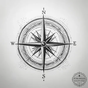 Tattoo sketch a compass whose needle always p... - эскиз тату (№1753749514_0, 29.07.2025 00:38) — tattoo-photo.ru