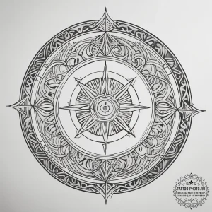 Tattoo sketch a stylized "warding circle" wit... - эскиз тату (№1753750288_0, 29.07.2025 00:51) — tattoo-photo.ru