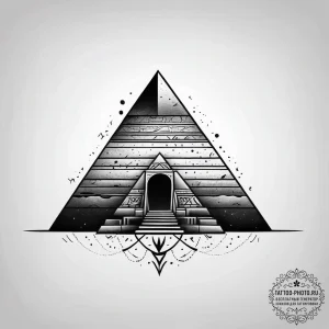 Tattoo design an ancient pyramid with glowing... - эскиз тату (№1753751452_0, 29.07.2025 01:10) — tattoo-photo.ru