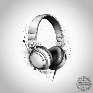 Tattoo design a gaming headset with wires tha... - эскиз тату (№1753756118_0, 29.07.2025 02:28) — tattoo-photo.ru