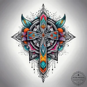 Tattoo sketch a geometric design that complet... - эскиз тату (№1753757678_0, 29.07.2025 02:54) — tattoo-photo.ru