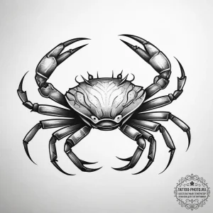 Tattoo design a cancer crab, drawn with loose... - эскиз тату (№1753761003_0, 29.07.2025 03:50) — tattoo-photo.ru