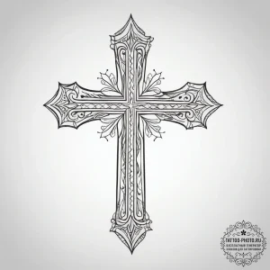 Tattoo design a single, small, unadorned cros... - эскиз тату (№1753764130_0, 29.07.2025 04:42) — tattoo-photo.ru