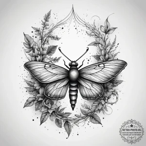 Tattoo sketch an ethereal forest scene with g... - эскиз тату (№1753772717_0, 29.07.2025 07:05) — tattoo-photo.ru