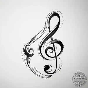 Bass clef - эскиз тату (№1753773684_0, 29.07.2025 07:21) — tattoo-photo.ru
