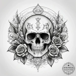 Tattoo design a small, elegant symbol behind... - эскиз тату (№1753775429_0, 29.07.2025 07:50) — tattoo-photo.ru