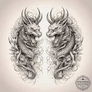 Tattoo sketch gemini twins, one fading into a... - эскиз тату (№1753779691_0, 29.07.2025 09:01) — tattoo-photo.ru