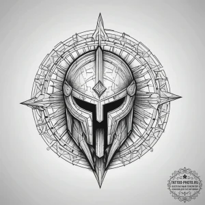 Tattoo design a spartan shield with subtle cr... - эскиз тату (№1753780281_0, 29.07.2025 09:11) — tattoo-photo.ru