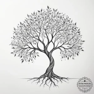 Tattoo design a tree with branches for parent... - эскиз тату (№1753802505_0, 29.07.2025 15:21) — tattoo-photo.ru