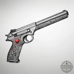 Tattoo design an abstract rifle outline with... - эскиз тату (№1753806698_0, 29.07.2025 16:31) — tattoo-photo.ru