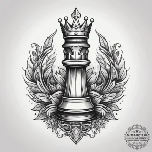Tattoo design a stylized chess piece (king or... - эскиз тату (№1753808508_0, 29.07.2025 17:01) — tattoo-photo.ru