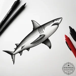 Shark, tattoo flash sheet design, new school... - эскиз тату (№1753808711_0, 29.07.2025 17:05) — tattoo-photo.ru