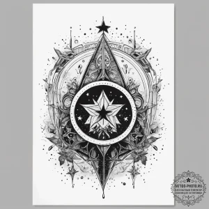 Tattoo sketch aquarius's water-bearer with th... - эскиз тату (№1753808919_0, 29.07.2025 17:08) — tattoo-photo.ru