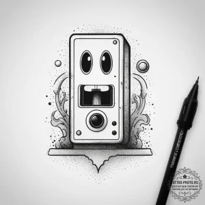 Tattoo design a classic arcade joystick with... - эскиз тату (№1753809123_0, 29.07.2025 17:12) — tattoo-photo.ru