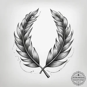 Tattoo sketch a number "100%" with a laurel w... - эскиз тату (№1753812654_0, 29.07.2025 18:10) — tattoo-photo.ru