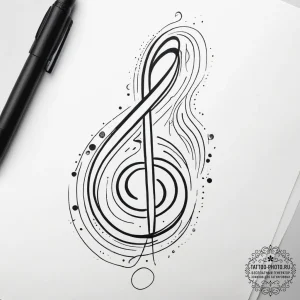 Tattoo sketch a musical note on one partner,... - эскиз тату (№1753816943_0, 29.07.2025 19:22) — tattoo-photo.ru