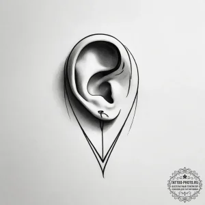 Tattoo design a small, elegant symbol behind... - эскиз тату (№1753818491_0, 29.07.2025 19:48) — tattoo-photo.ru