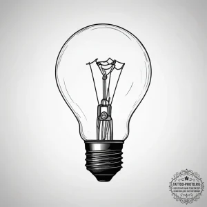 A macro photograph of the filament inside a g... - эскиз тату (№1753819646_0, 29.07.2025 20:07) — tattoo-photo.ru