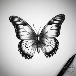 Butterfly, tattoo drawing outline, on a clean... - эскиз тату (№1753820419_0, 29.07.2025 20:20) — tattoo-photo.ru
