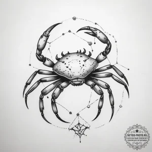 Tattoo design a cancer constellation, its sta... - эскиз тату (№1753827945_0, 29.07.2025 22:25) — tattoo-photo.ru